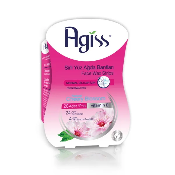 Agiss gyantacsíkok arcra természetes Cseresznyevirág kivonattal (rózsaszín) 24db 21624