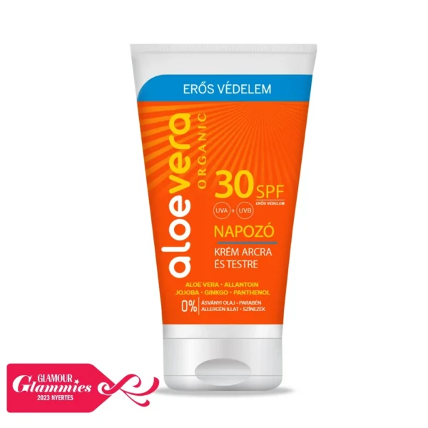 Aloe Vera Organic SPF30 Napozó krém arcra és testre 150ml