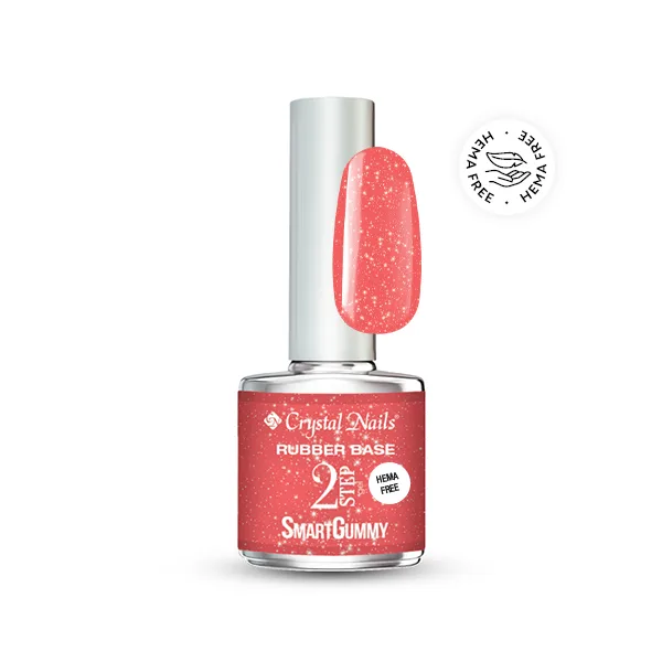 Crystal Nails 2S HEMA Free SmartGummy Rubber base gel - Nr17 Sunshine Flamingo 8ml