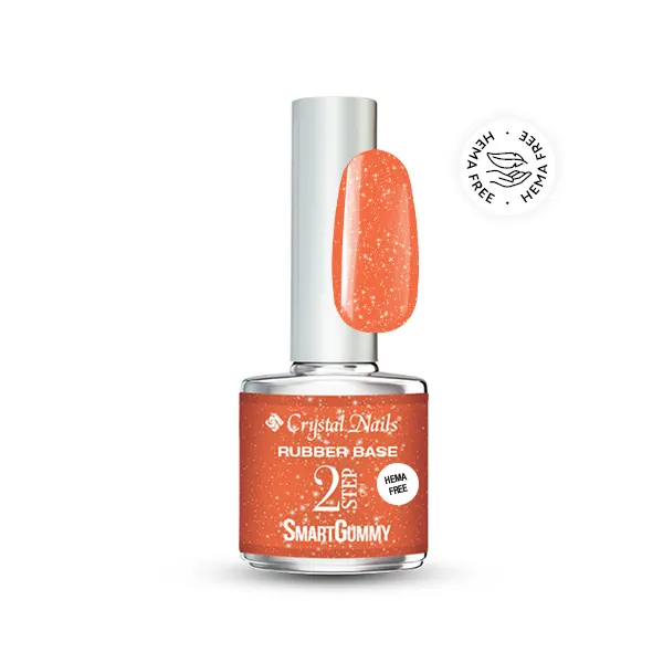 Crystal Nails 2S HEMA Free SmartGummy Rubber base gel - Nr18 Sunshine Tangelo 8ml