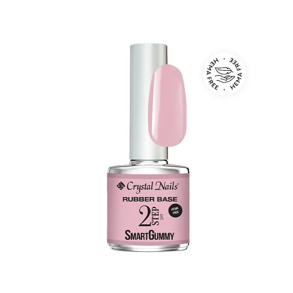 Crystal Nails 2S HEMA Free SmartGummy Rubber base gel - Nr19 Electric Pink 8ml
