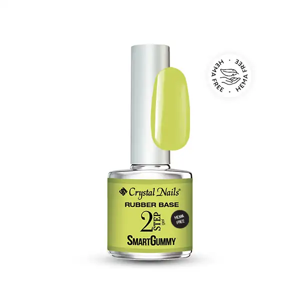 Crystal Nails 2S HEMA Free SmartGummy Rubber base gel - Nr24 Neon Yellow 8ml