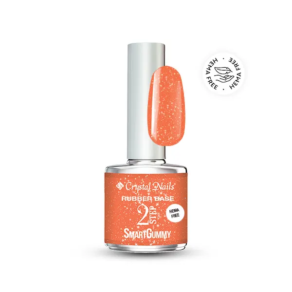 Crystal Nails 2S HEMA Free SmartGummy Rubber base gel - Nr25 Sunshine Orange 8ml