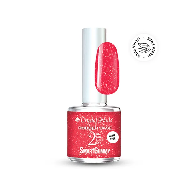 Crystal Nails 2S HEMA Free SmartGummy Rubber base gel - Nr26 Sunshine Coral 8ml