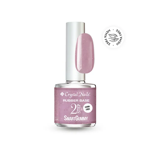 Crystal Nails 2S SmartGummy HEMA Free Rubber base gel - Nr06 Shimmer rose 8ml
