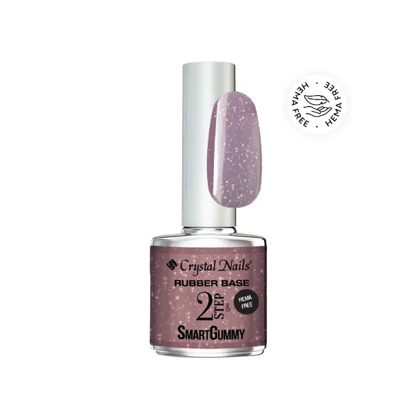 Crystal Nails 2S SmartGummy HEMA Free Rubber base gel - Nr07 Shimmer mauve 8ml