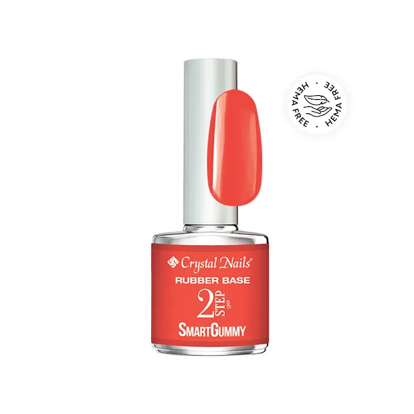 Crystal Nails 2S SmartGummy HEMA Free Rubber base gel - Nr34 Glowy Fire 8ml