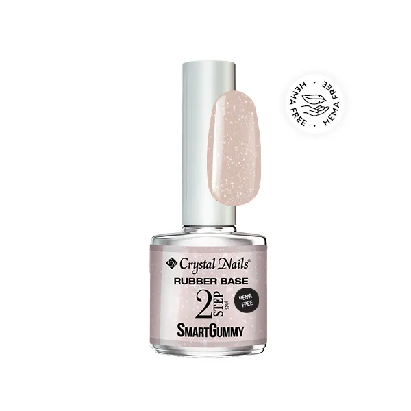 Crystal Nails 2S SmartGummy HEMA Free Rubber base gel - Nr49 Shimmer Ecru 8ml