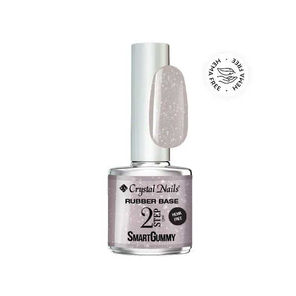 Crystal Nails 2S SmartGummy HEMA Free Rubber base gel - Nr52 Silver Cloud 8ml