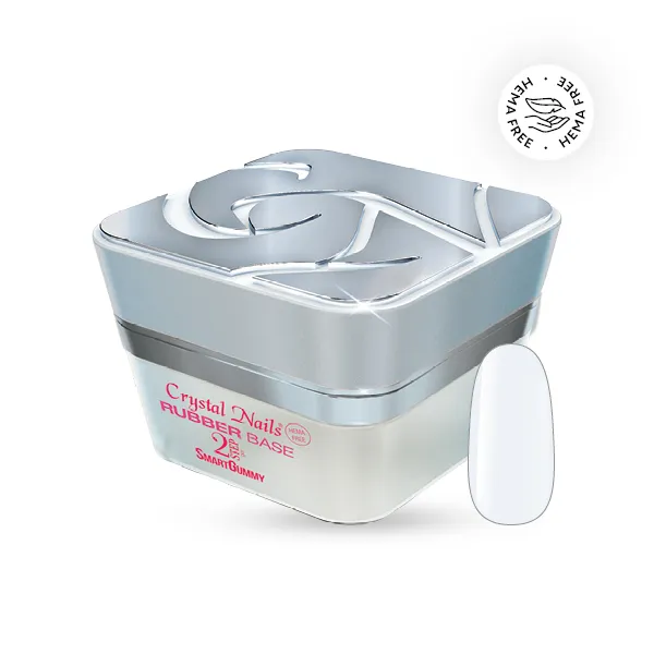 Crystal Nails 2STEP SmartGummy Rubber Base Gel – Nr02 Milky White 30ml (tégelyben)