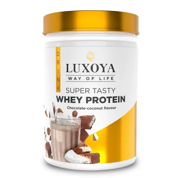 Luxoya Whey Protein - Tejsavó koncentrátum italpor 450g DOY - Csokoládé-Kókusz ízű