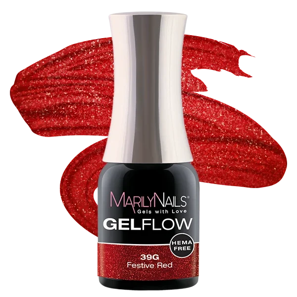 MarilyNails Hema Free GelFlow - 39G 4ml (Festive Red)