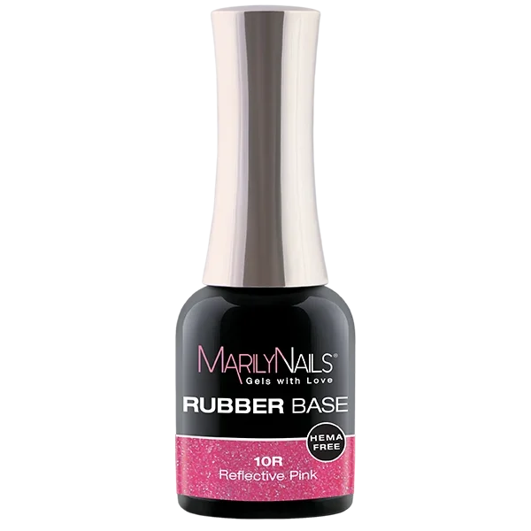 MarilyNails Rubber Base - 10R Reflective Pink 7ml