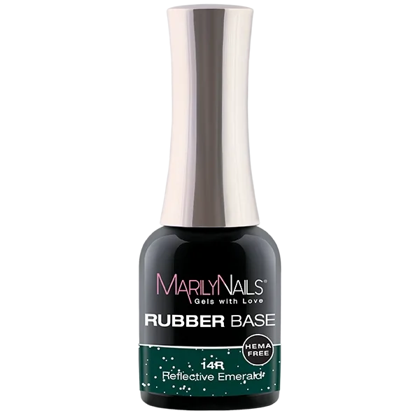 MarilyNails Rubber Base - 14 Reflective Emerald 7ml