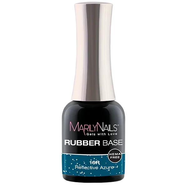 MarilyNails Rubber Base - 16 Reflective Azure 7ml