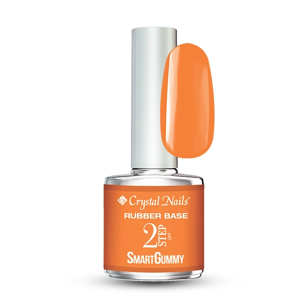 Crystal Nails 2S HEMA Free SmartGummy Rubber base gel - Nr35 Glowy Orange 8ml
