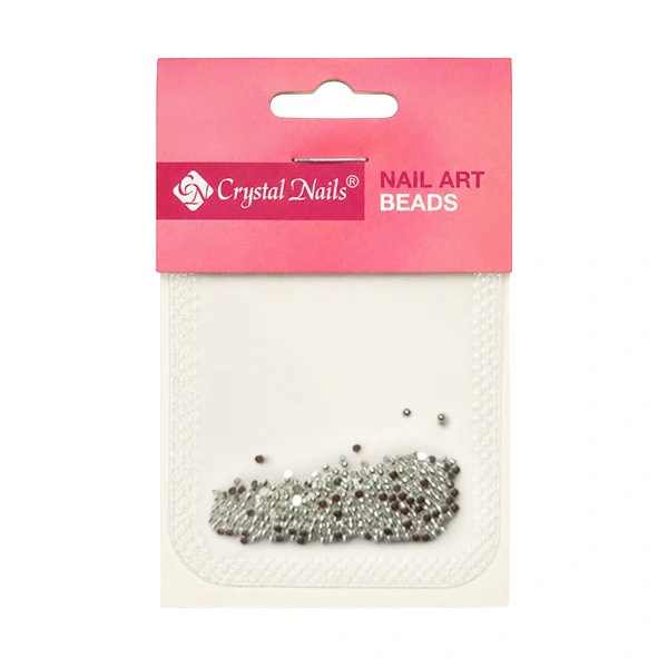 Crystal Nails METÁL KÖRÖMGYÖNGY UTÁNTÖLTŐ - FÉLGYÖNGY - silver 1,5mm