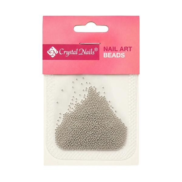 Crystal Nails METÁL KÖRÖMGYÖNGY UTÁNTÖLTŐ - GYÖNGY - silver 0,6mm
