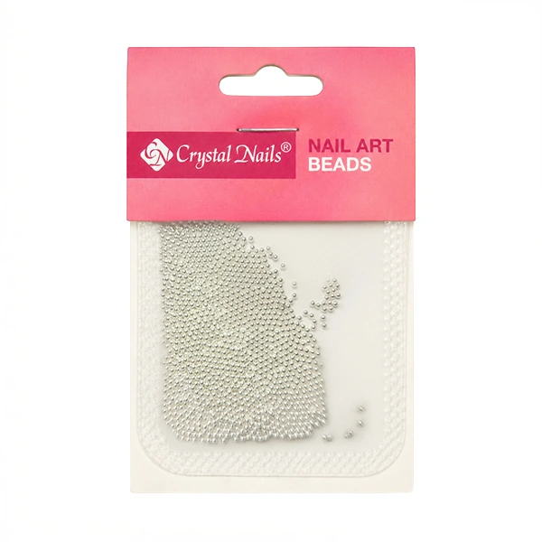 Crystal Nails METÁL KÖRÖMGYÖNGY UTÁNTÖLTŐ - GYÖNGY - silver 1,2mm